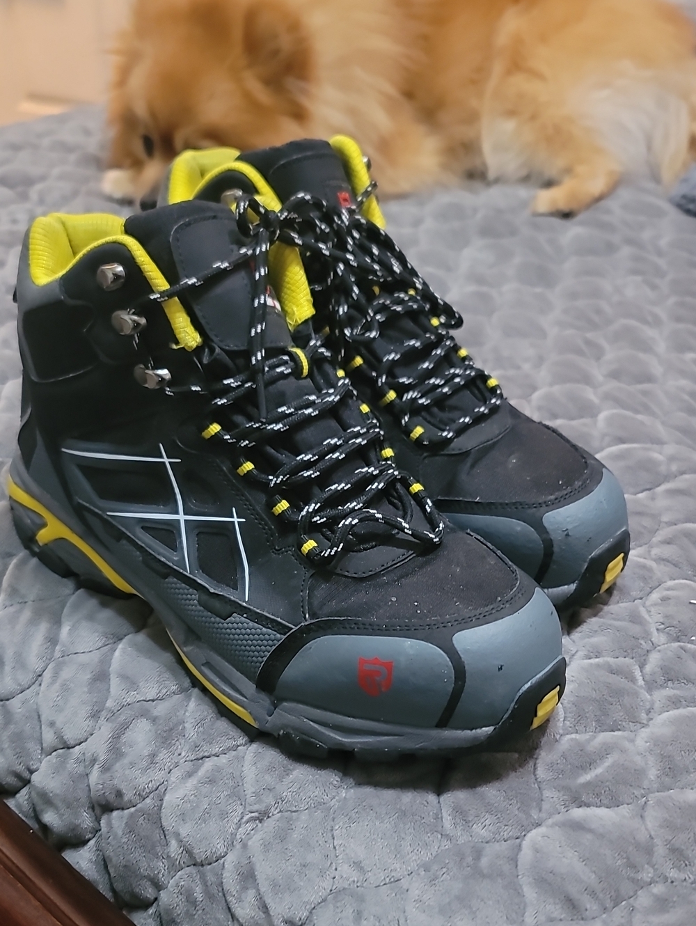 Larnmern Men's Steel Toe Safety Work Boots